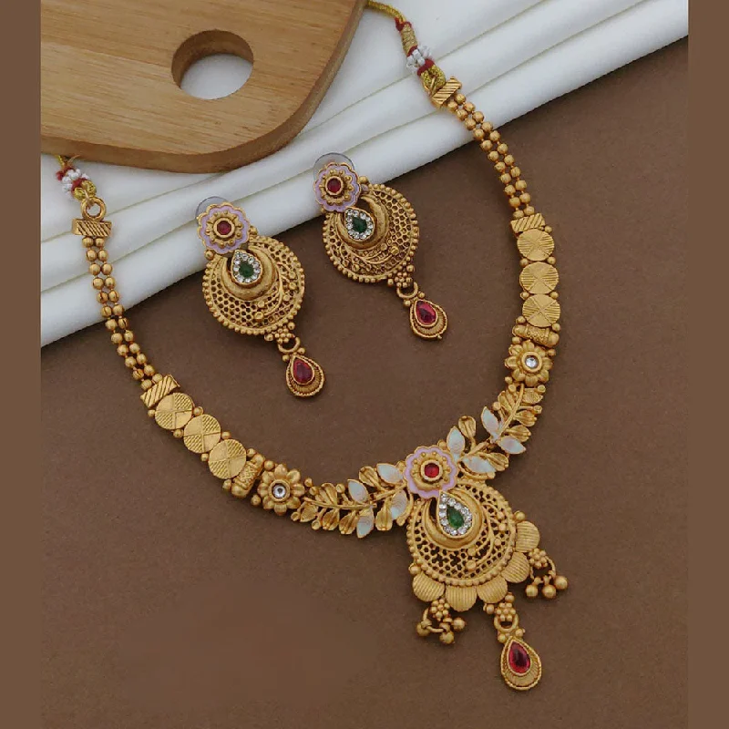 Glamorous Jewelry, Glamorous Deals – Shop Now FS Collection Gold Plated Pota Stone Necklace Set Glamorous Jewelry, Glamorous Deals – Shop Now FS Collection Gold Plated Pota Stone Necklace Set