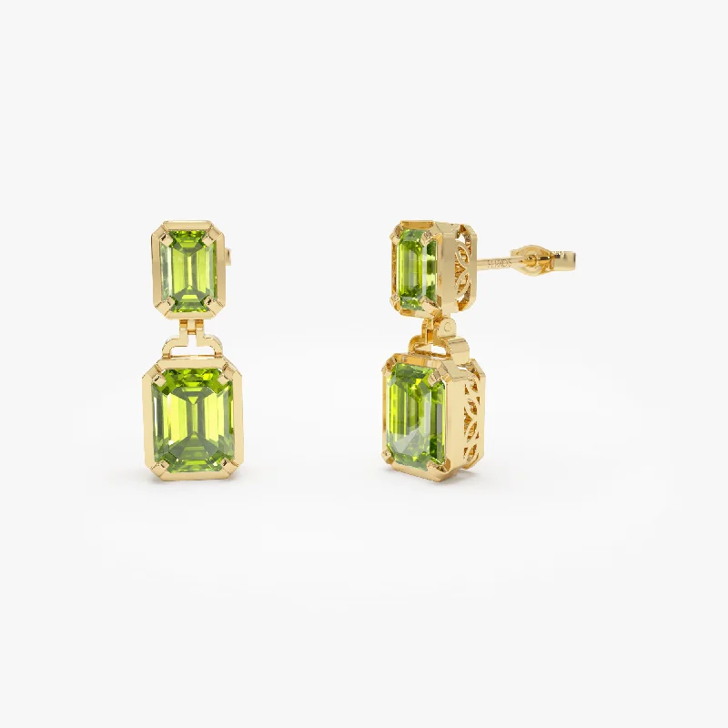 Unmissable Jewelry Clearance – Final Reductions 14K Emerald Peridot Dangle Drop Earrings