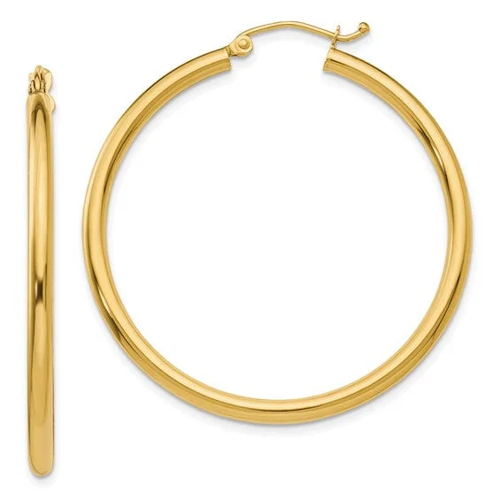 Gorgeous Jewelry, Limited-Time Savings 14K Gold 2.5MM Large Tube Hoop Earrings