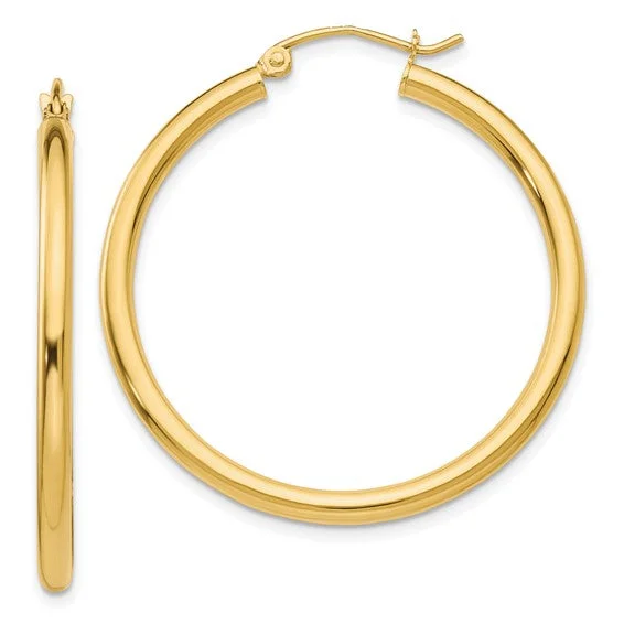 High-End Jewelry, Now More Affordable Than Ever 14K Gold 2.5MM Medium Tube Hoop Earrings