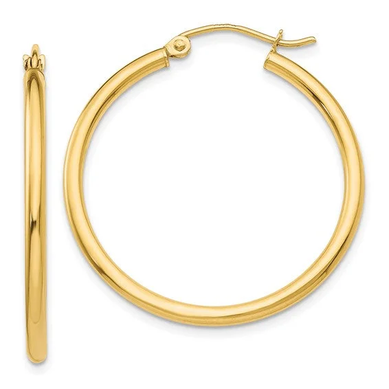 Discounted Jewelry For A Glamorous Look 14K Gold Medium 2MM Tube Hoop Earrings