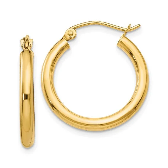 Shop Stylish Jewelry Now And Save Big 14K Gold Small 2.5MM Tube Hoop Earrings