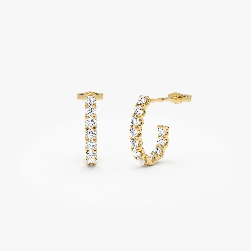 Trending Jewelry Now At Unbeatable Prices 14k Inside Out J Hoop Diamond Earrings