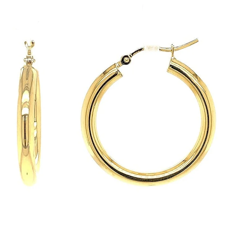 Sparkle On A Budget – Fine Jewelry For Less 14K Medium Tube Hoop Earrings