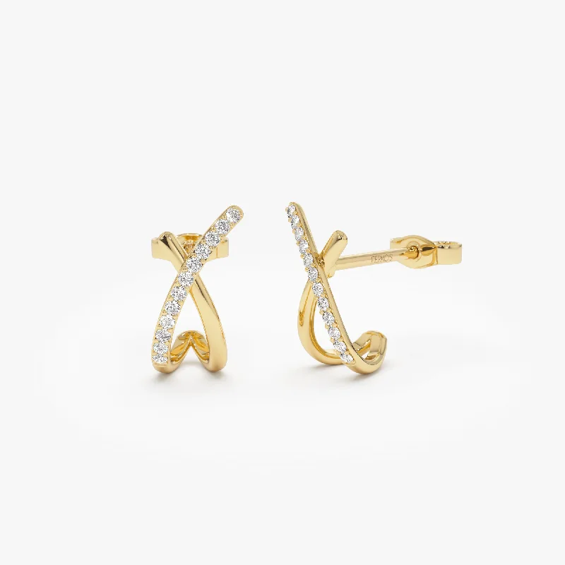 Buy More, Save More – Special Jewelry Discounts 14k Moden X Design Diamond Studs