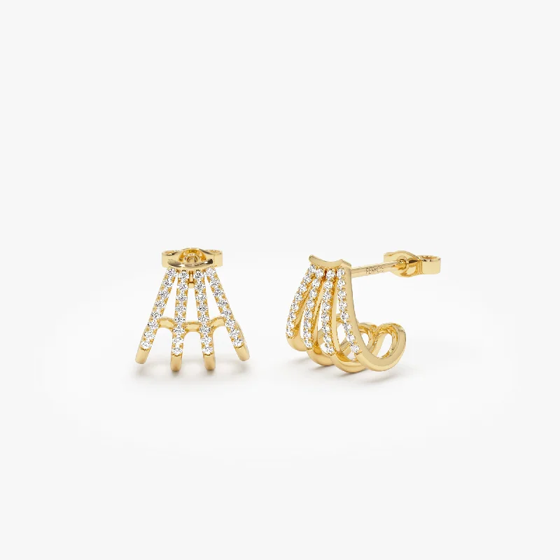 Timeless Jewelry At Special Discount Rates 14k Multi Huggie Diamond Earrings