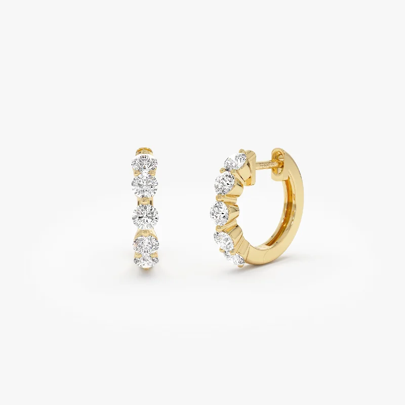 Elegant Designs, Unbeatable Discounts – Shop Jewelry Now 14k Shared Prong Diamond Hoops