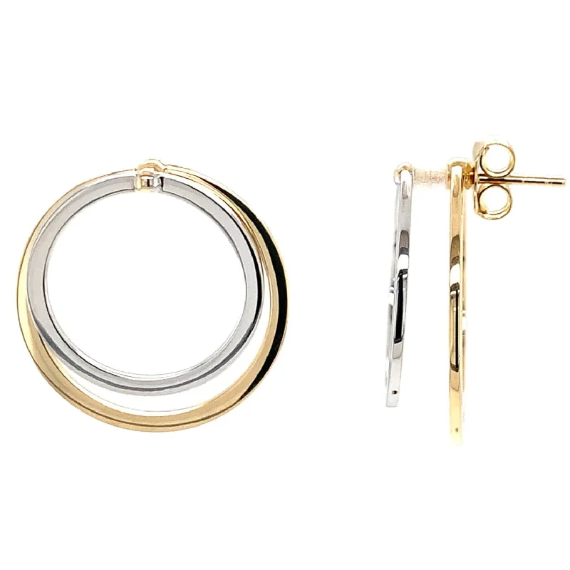 Unmissable Jewelry Sale – Shop Before It's Too Late 14K Two Tone Double Circle Earrings