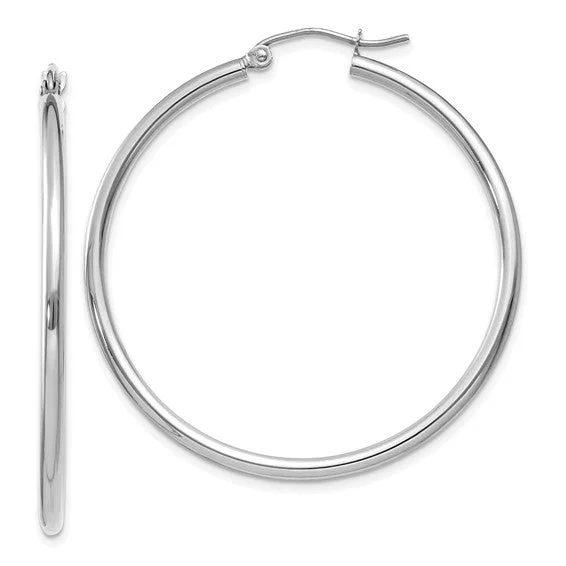 Fine Jewelry, Limited-Time Offers Available 14K White Gold 2MM Tube Hoop