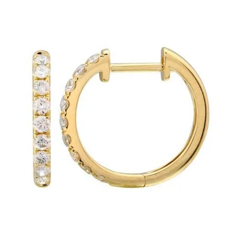 Huge Savings On Premium Jewelry Styles 14K Yellow Gold Diamond Hoops