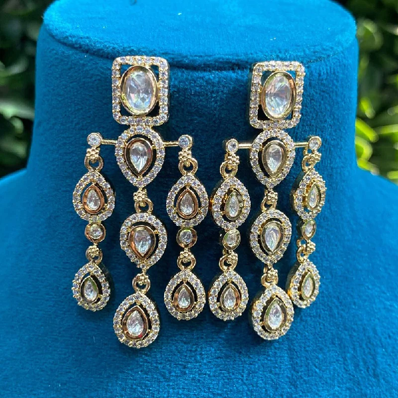 Breathtaking Jewelry, Breathtaking Prices Amoliya Jewels Gold Plated Polki Kundan Dangler Earrings