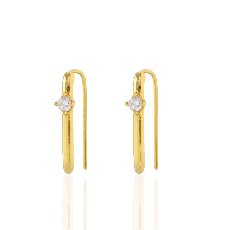 Premium Jewelry, Premium Discounts – Act Fast Arc Pull Through Earrings with Crystal