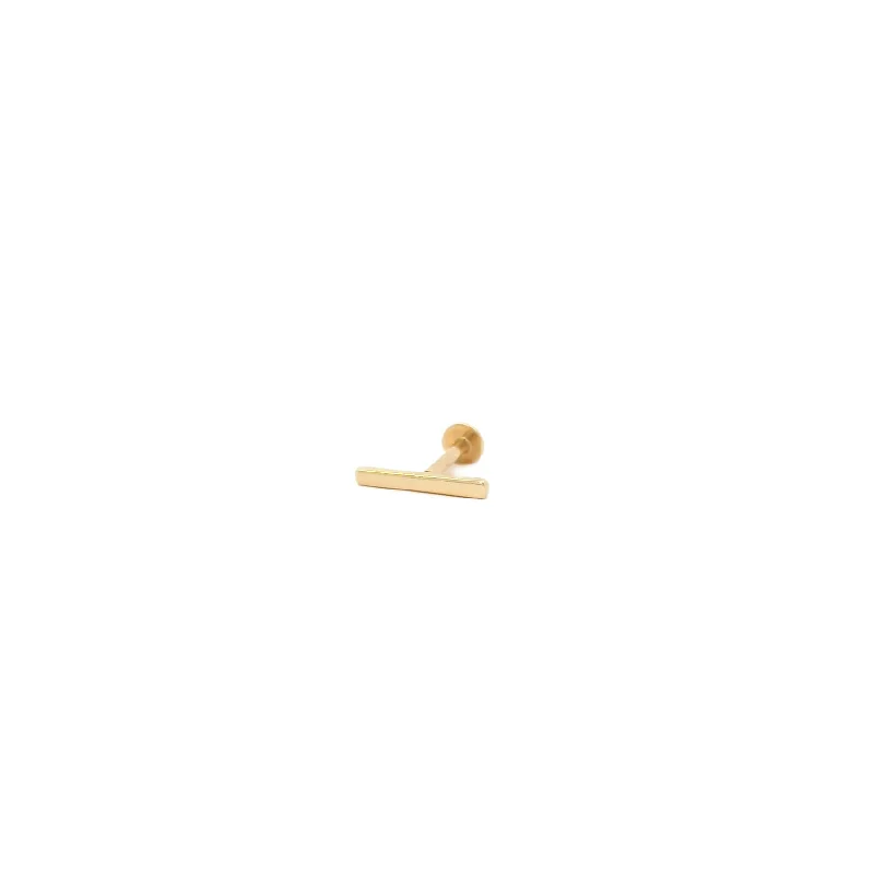 Glamorous Jewelry, Glamorous Deals – Shop Now Bar Flat Back Single Stud Earring in 14k Gold