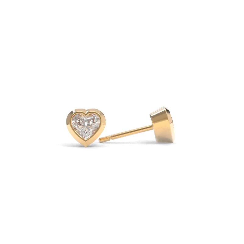 Affordable Glamour – Must-Have Jewelry At Special Rates Beveled Bezel Studs Heart