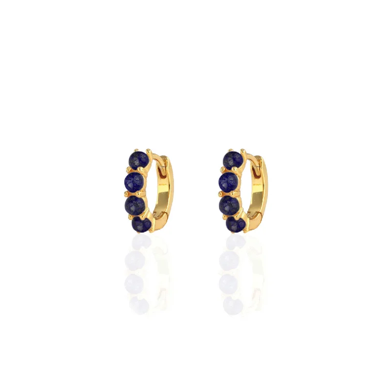 Unique Jewelry Designs Now At Discounted Rates Blue Lapis Huggie Hoop Earrings