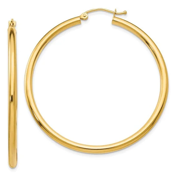 Timeless Beauty, Unbeatable Deals – Jewelry Sale On 14K Gold Large 2.5MM Tube Hoop Earrings