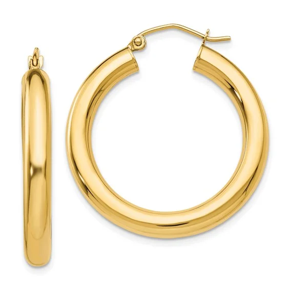 Elegant Jewelry, Affordable Luxury – Shop Now 14K Gold 4MM Medium Tube Hoops Earrings