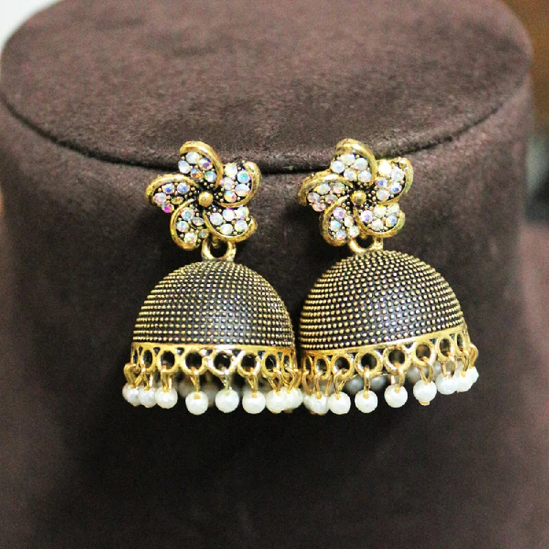 Limited-Stock Jewelry Sale – Once It's Gone, It's Gone H K Fashion Gold Plated Austrian Stone And Pearls Jhumki Earrings