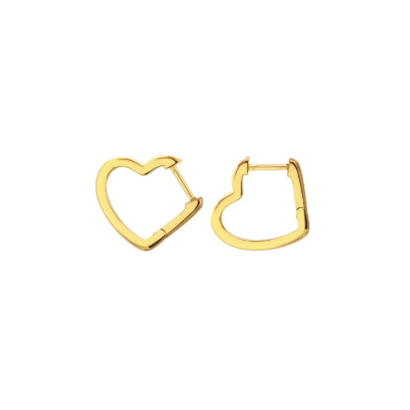 Shop Modern Jewelry Collections With Exclusive Discounts Open Heart Hinged Huggie Hoop Earrings