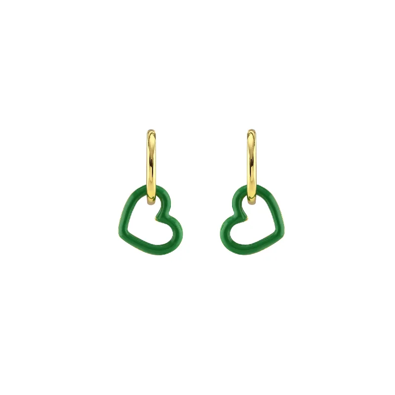 Shine In Style – Shop Jewelry Discounts Today Heart Outline Enamel Huggie Hoop Earrings