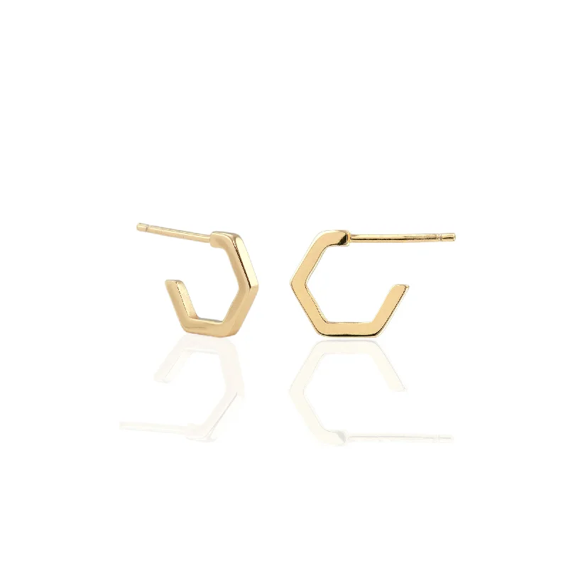 Sparkle For Less – Shop Jewelry Deals Now Hexagon Huggie Hoop Earrings