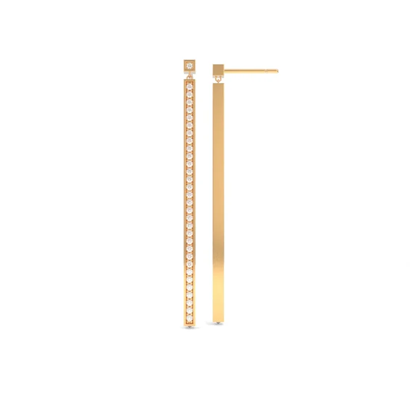 Modern Jewelry At Exclusive Discounts – Shop Today Matchstick Diamond Drop Earrings - 18K Champagne Gold