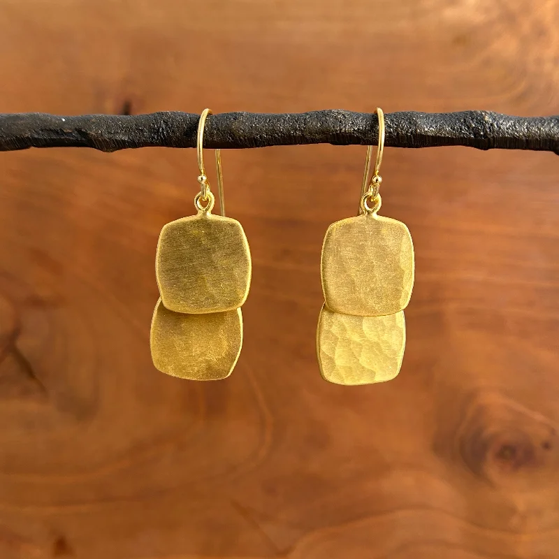 Handcrafted Jewelry Sale – Unique Designs At Low Prices Medium Double Hammered Squares Earrings