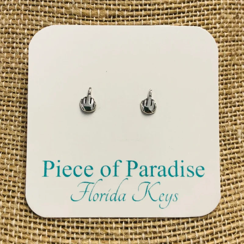 Don't Miss Out On Jaw-Dropping Jewelry Discounts Middle Finger Post Earrings, Sterling Silver