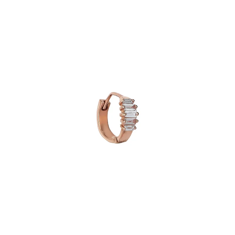 Exclusive Jewelry Sale – Limited-Time Discounts Mini Baguette Baby Huggie Hoop Earring