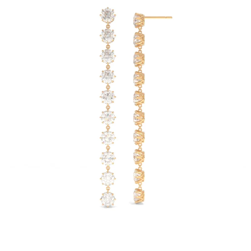 Seasonal Jewelry Deals – Elevate Your Style Old European Cut Drop Earrings - 18K Champagne Gold