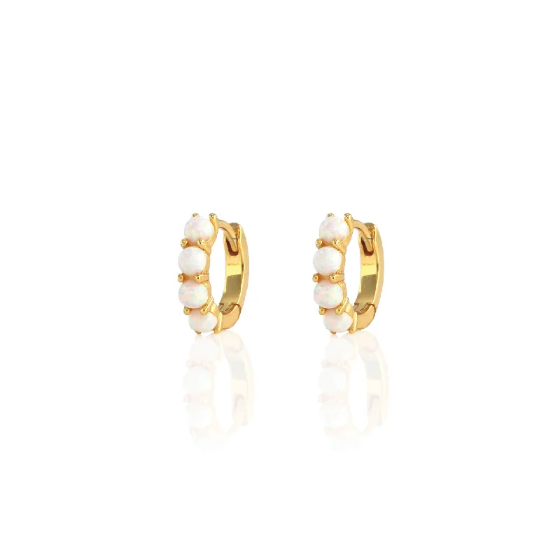 Your Perfect Accessory At The Perfect Price Opal Huggie Hoop Earrings