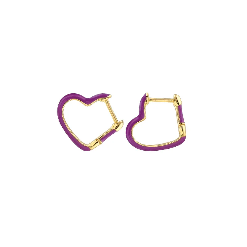 Trendy And Classic Jewelry Now At Reduced Prices Open Heart Enamel Hinged Huggie Hoop Earrings