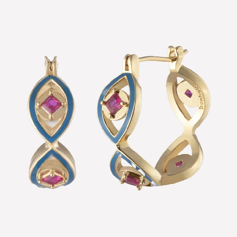 Make Your Outfit Shine With Discounted Jewelry Shiva Enamel Hoop Earrings