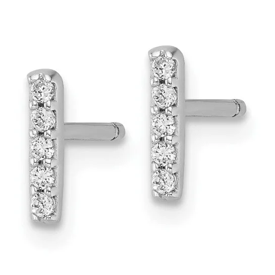 Flash Sale On Elegant Jewelry – Don't Miss Out Sterling Silver CZ Bar Post Earring