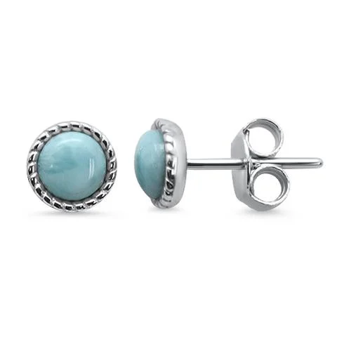 Jewelry Sale – Exclusive Styles At Lower Prices Sterling Silver w/ Larimar Small Round Earring Post