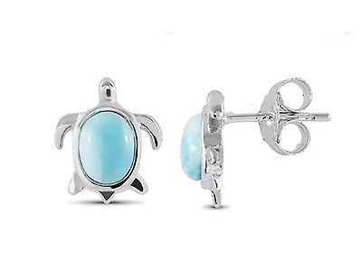 Jewelry Deals That Sparkle – Shop Today Sterling Silver w/ Larimar Turtle Earring Post