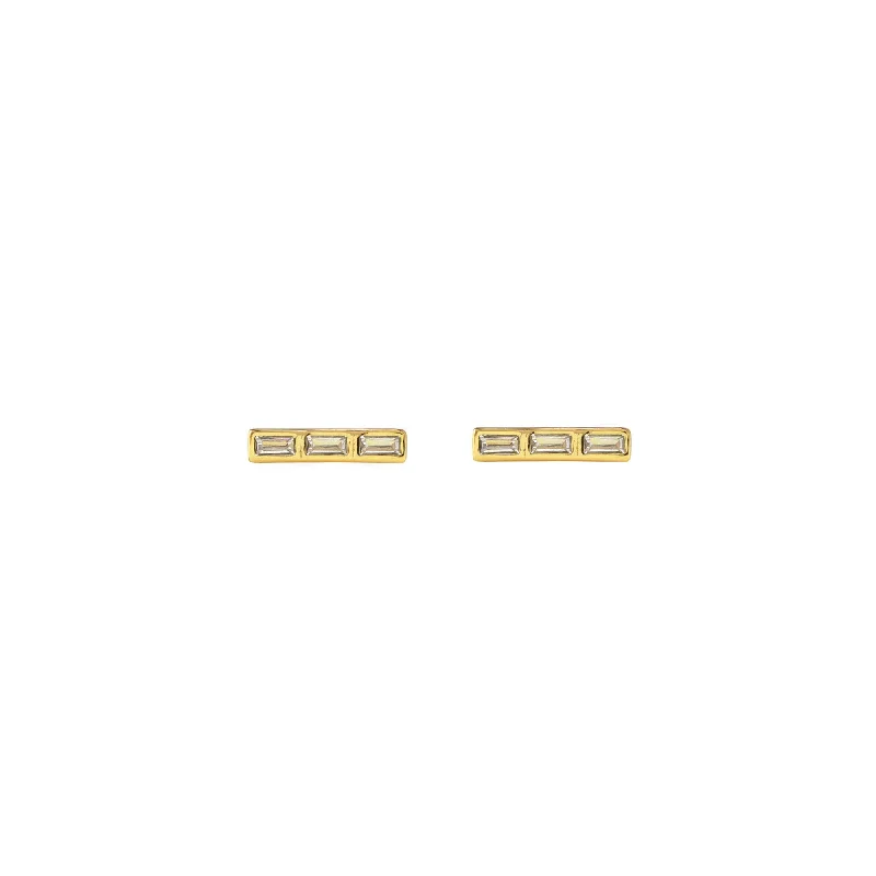 Stunning Statement Jewelry, Unbeatable Discounts Triple Baguette Bar Earrings