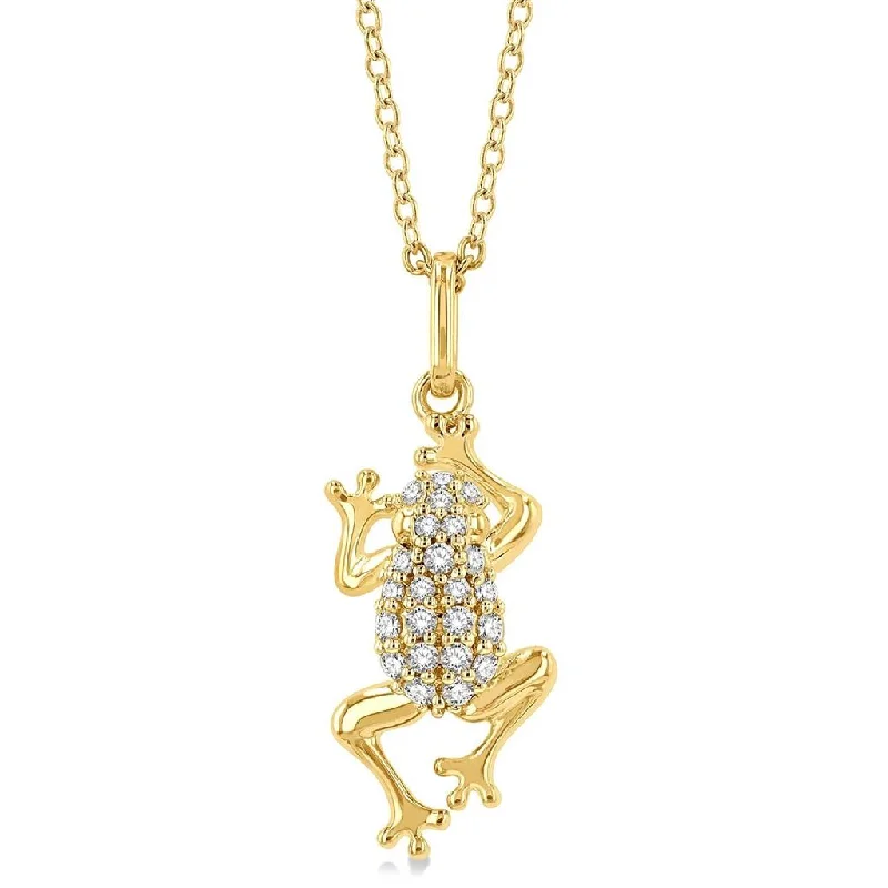 Jewelry Deals That Sparkle – Shop Today 10K Yellow Gold Petite Frog Diamond Pendant Necklace