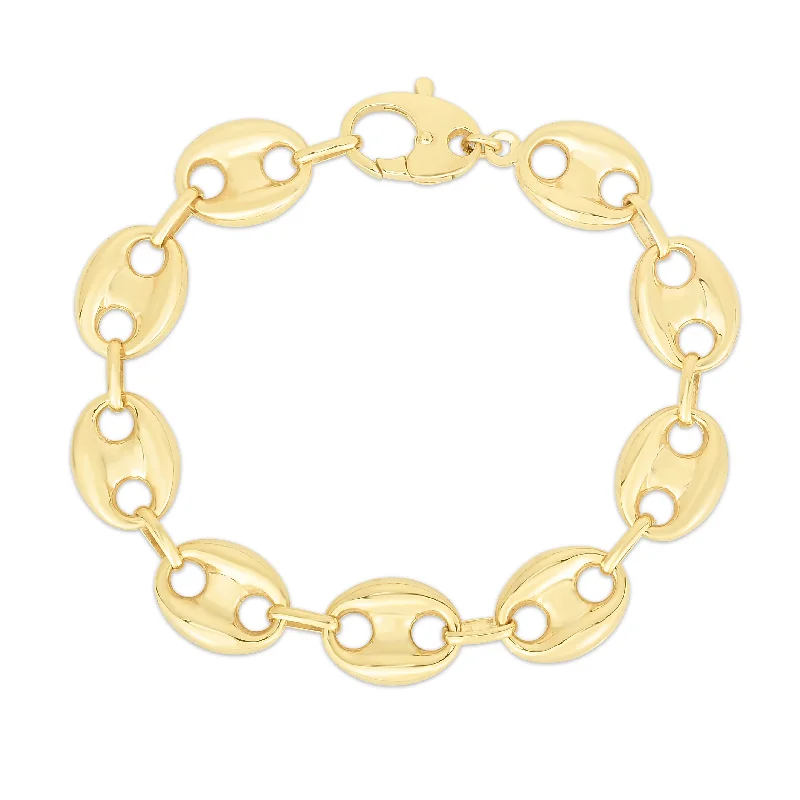 Fashion-Forward Jewelry At Exclusive Discounts 14K Gold 15mm Puffed Mariner Link Necklace