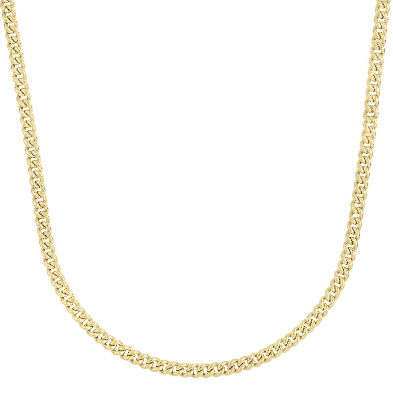 Delicate Crystal Jewelry For Sophisticated Charm 14K Gold 4.1mm Light Gourmette Chain