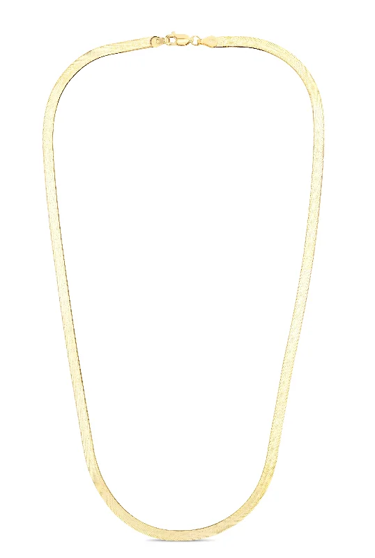 14K Gold 4mm Imperial Herringbone Chain