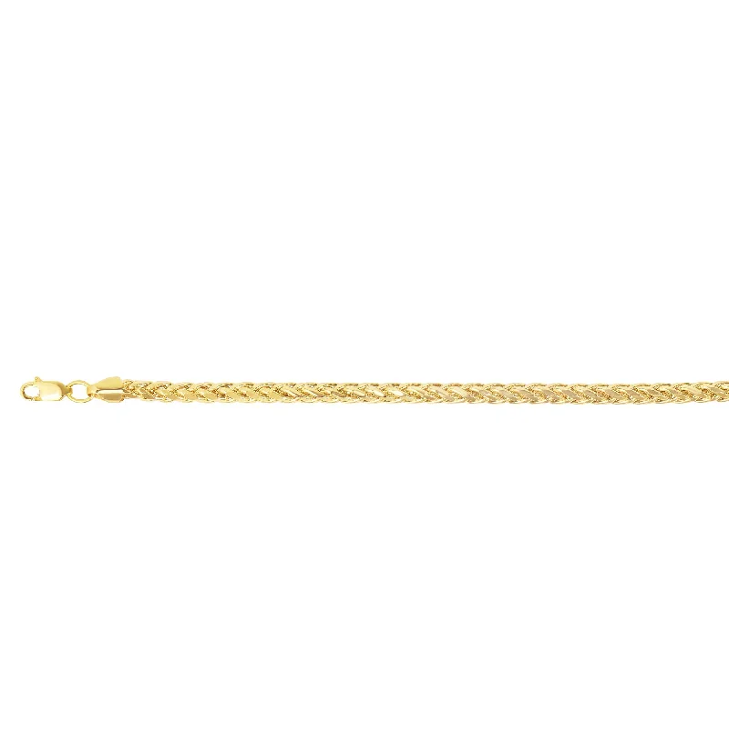 14K Gold 5.3mm Diamond Cut Lite Round Wheat Chain