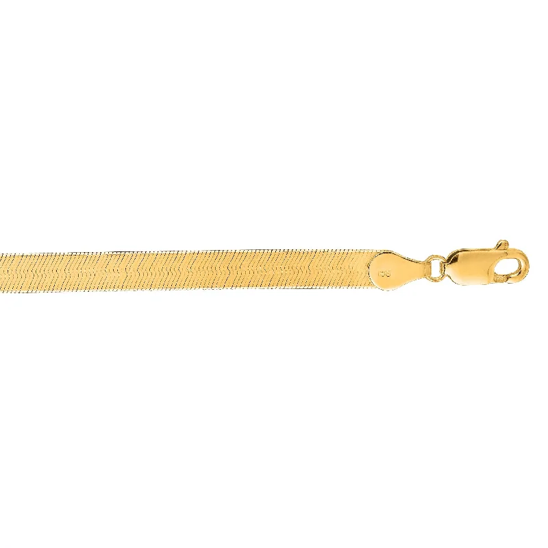 14K Gold 6mm Imperial Herringbone Chain