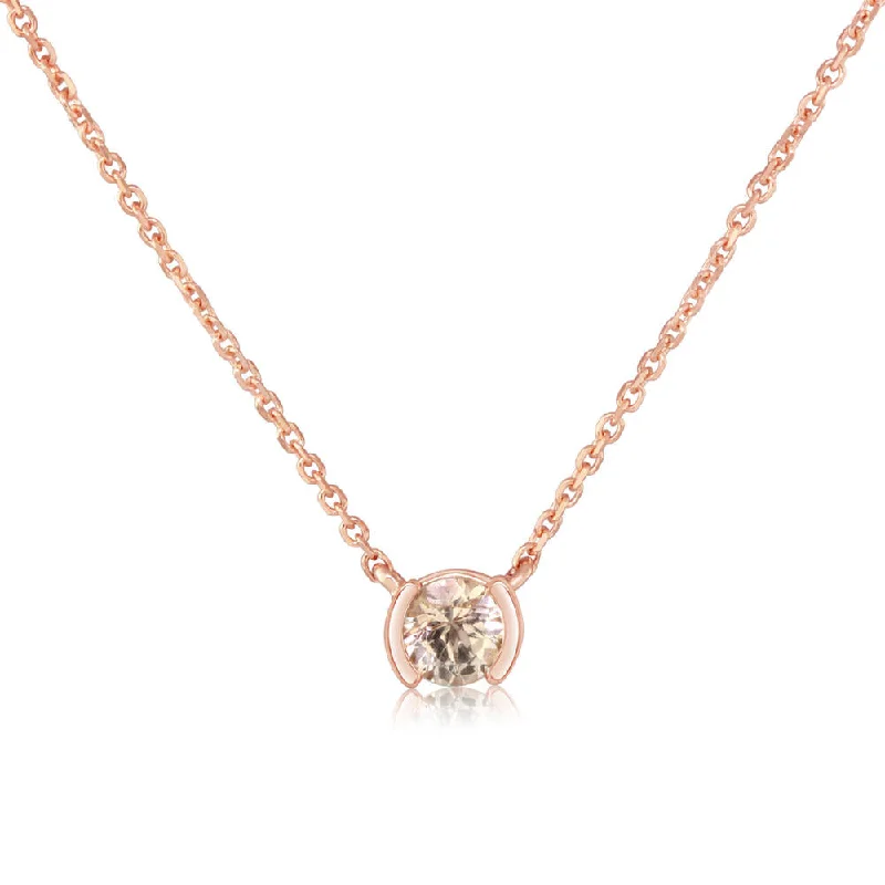 14K Rose Gold Lotus Garnet Neckpiece