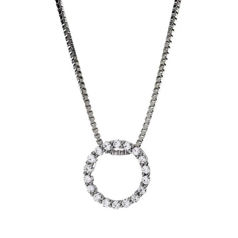 Affordable Luxury Jewelry For Every Occasion 14K White Gold Diamond Circle Pendant Necklace