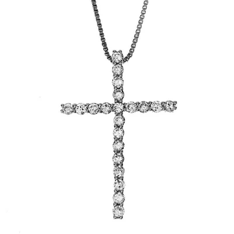 Handcrafted Beauty At Affordable Prices 14K White Gold Diamond Cross Pendant Necklace