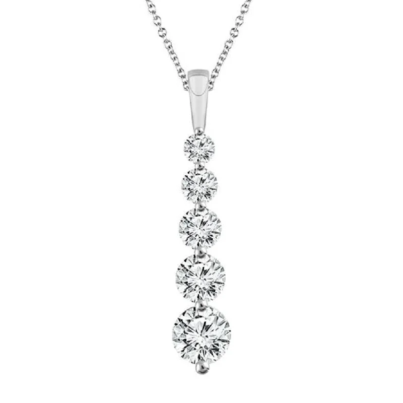 Timeless Elegance At Unbelievable Discounts 14K White Gold Diamond Drop Pendant Necklace