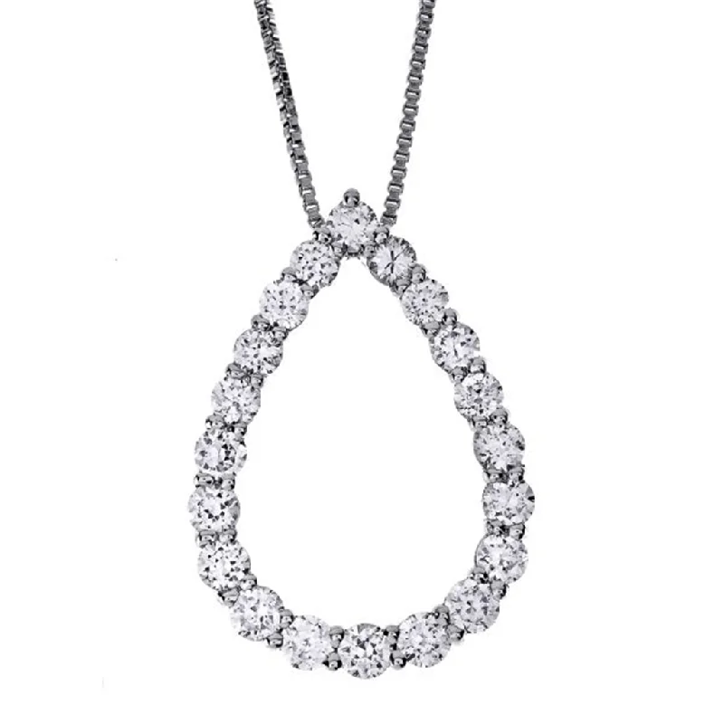 Best Jewelry Sale – Shop Exclusive Designs Now 14K White Gold Diamond Pear Pendant Necklace