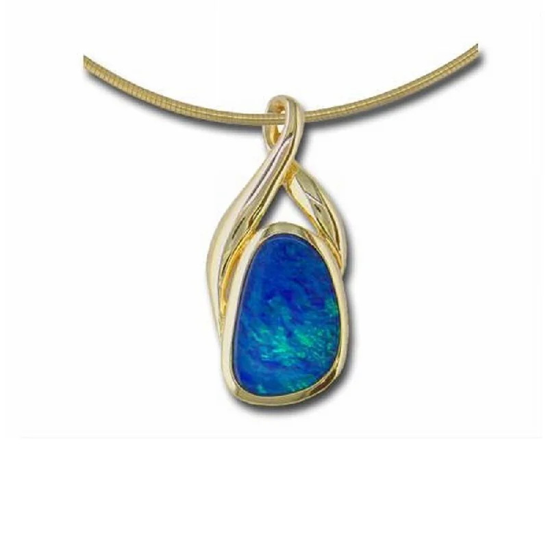 Luxury Jewelry Clearance – Shop Premium Styles Now 14K Yellow Gold Australian Opal Doublet Pendant