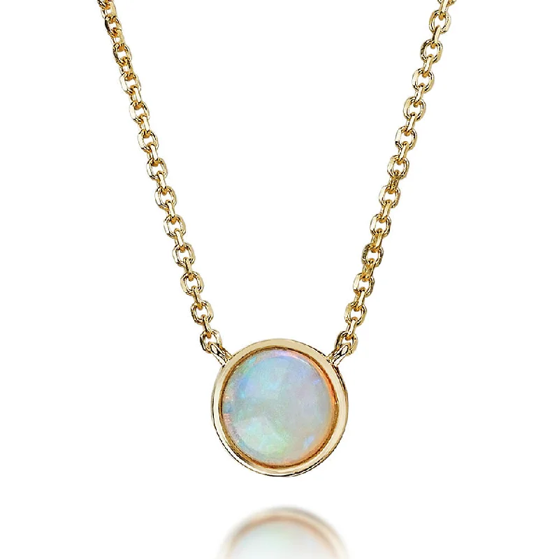 14K Yellow Gold Australian Opal Neckpiece